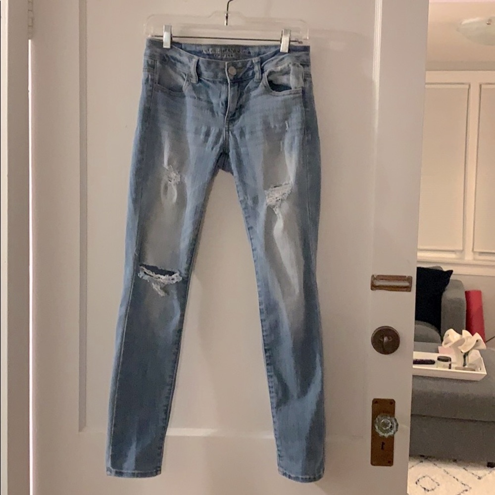 American Eagle Mid-Rise Ripped Jeans